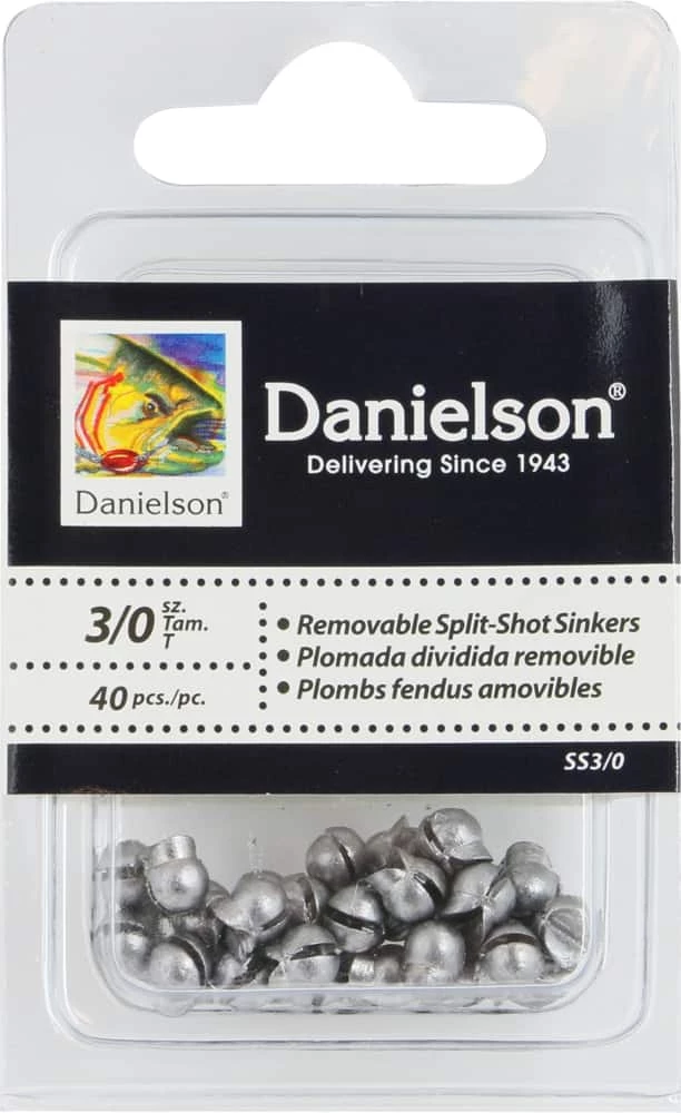 Red Wolf Danielson Removable Split Shot Sinker, Size 3/0, 40-pk 1 Red Wolf Danielson Removable Split Shot Sinker, Size 3/0, 40-pk