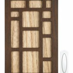 National HeathZenith SL-7464 Wireless Battery 80-db 150-ft 3-Tune Doorbell Chime, 1 Push Button, Dark Wood