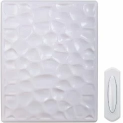 National HeathZenith Wireless Battery 85-db 200-ft 6-Tune Doorbell Chime Kit, 1 Push Button, Hammered White