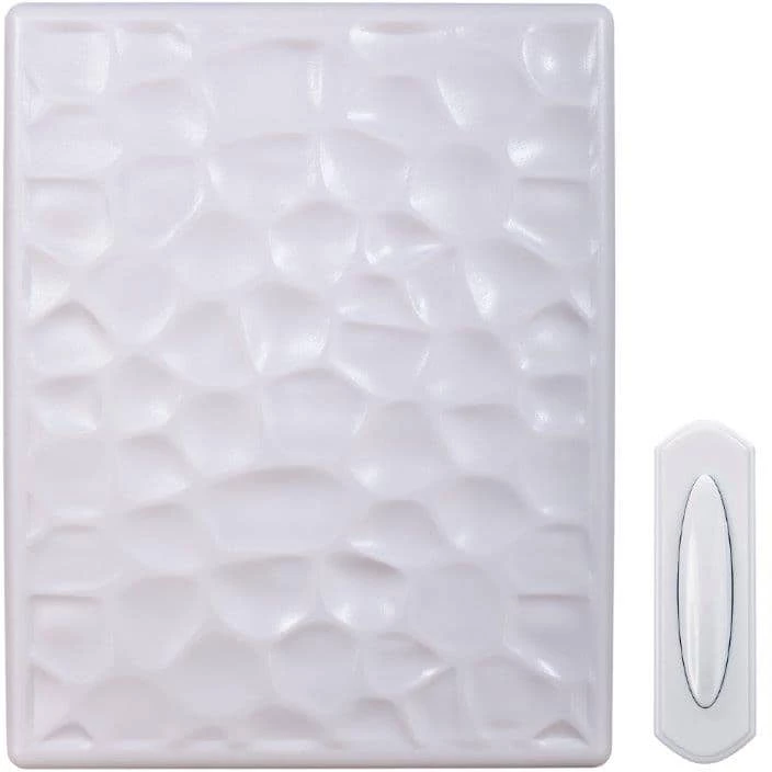 National HeathZenith Wireless Battery 85-db 200-ft 6-Tune Doorbell Chime Kit, 1 Push Button, Hammered White 1 National HeathZenith Wireless Battery 85-db 200-ft 6-Tune Doorbell Chime Kit, 1 Push Button, Hammered White