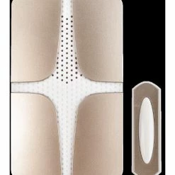 National HeathZenith Wireless Battery 85-db 200-ft 6-Tune Doorbell Chime Kit, 1 Push Button, White/Nickel