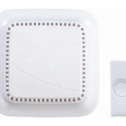 National HeathZenith Wireless Battery 85-db 150-ft 3-Tune Doorbell Chime Kit, 1 Push Button, White