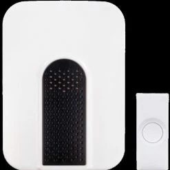 National HeathZenith Wireless Plug-In 85-db 150-ft 3-Tune Doorbell Chime Kit, 1 Push Button, Black/White