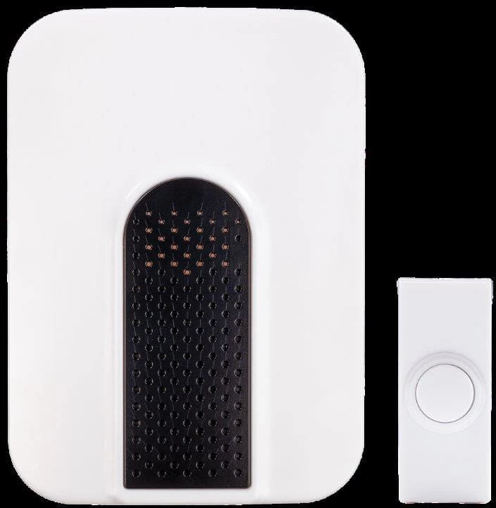 National HeathZenith Wireless Plug-In 85-db 150-ft 3-Tune Doorbell Chime Kit, 1 Push Button, Black/White 1 National HeathZenith Wireless Plug-In 85-db 150-ft 3-Tune Doorbell Chime Kit, 1 Push Button, Black/White
