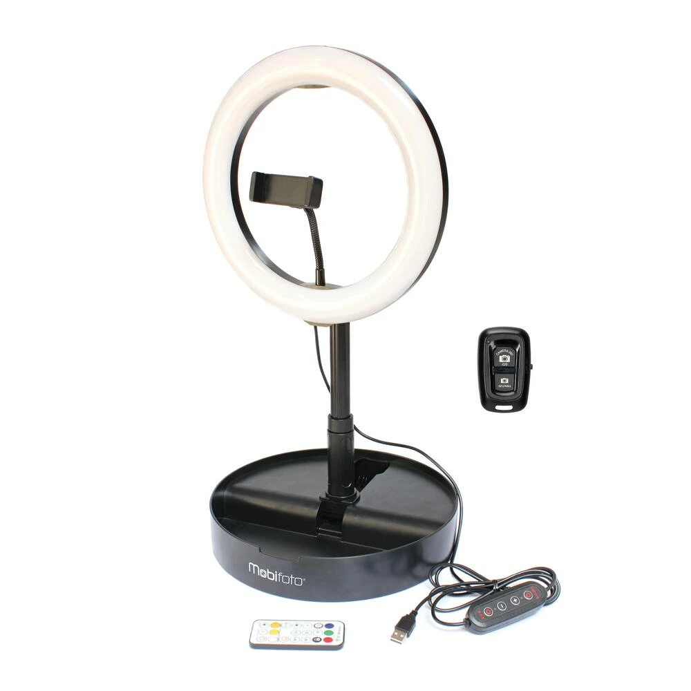 National Mobifoto Mobilite 10-in RGB LED Ring Light Vlogging Kit With Built-in Stand & Wireless Remote 1 National Mobifoto Mobilite 10-in RGB LED Ring Light Vlogging Kit With Built-in Stand & Wireless Remote