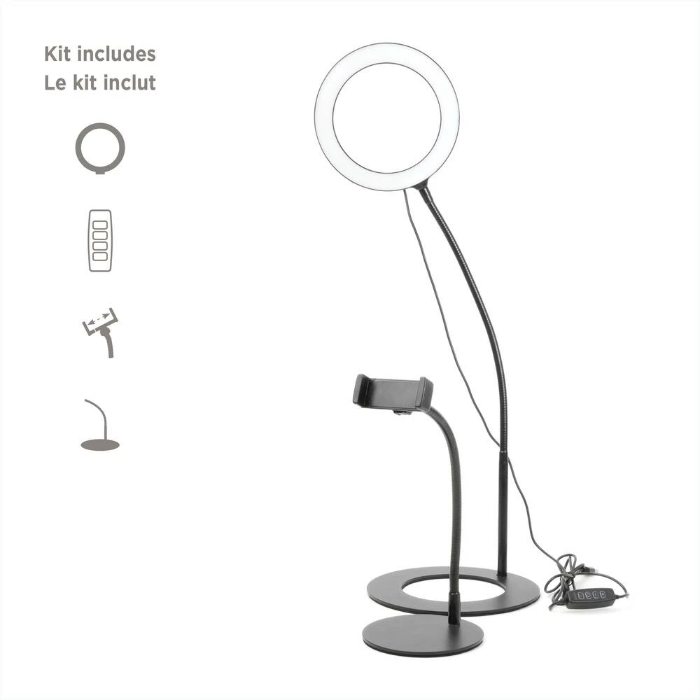 National Mobifoto Mobilite 6-in LED Ring Light With Desk Tripod & Phone Holder 5 National Mobifoto Mobilite 6-in LED Ring Light With Desk Tripod & Phone Holder - Image 5