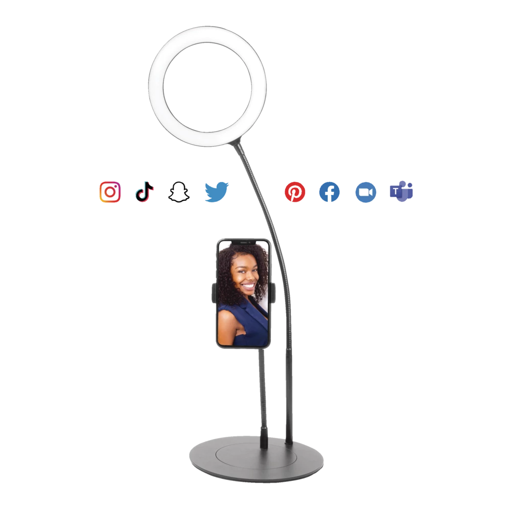 National Mobifoto Mobilite 6-in LED Ring Light With Desk Tripod & Phone Holder 3 National Mobifoto Mobilite 6-in LED Ring Light With Desk Tripod & Phone Holder - Image 3