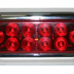 National Optronics LED Oval Waterproof Stop/Turn/Tail Light, With Chrome Bezel, Red, 6-in