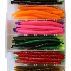 Red Wolf Bass Worm Lure Kit, 100-pc