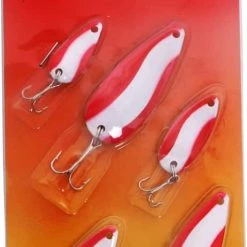 Red Wolf Red & White Spoon Lure Kit, 5-pc