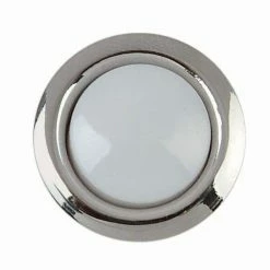 National Globe Wired Lighted Round Push Doorbell Chime Button, Silver