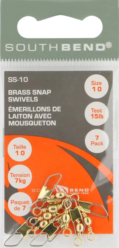 Red Wolf South Bend Snap Swivel, Brass, Size 10, 7-pk 1 Red Wolf South Bend Snap Swivel, Brass, Size 10, 7-pk