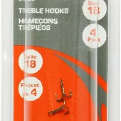 Red Wolf South Bend Treble Hook, Size 18, 4-pk