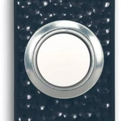 National Globe Wired Lighted Push Doorbell Chime Button, Hammered Black