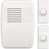 National Globe Wireless Plug-In 75-db 100-ft 3-Tune Doorbell Chime, 2 Push Button, White
